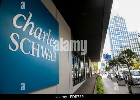 Le siège de la Charles Schwab Corporation dans le centre-ville de San Francisco, en Californie. Banque D'Images