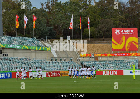 Canberra, Australie. Jan 9, 2015. Les joueurs d'Oman assister à une session de formation avant l'AFC Asian Cup à Canberra, Australie, le 9 janvier 2015. © Justin Qian/Xinhua/Alamy Live News Banque D'Images