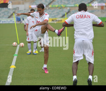 Canberra, Australie. Jan 9, 2015. Les joueurs d'Oman assister à une session de formation avant l'AFC Asian Cup à Canberra, Australie, le 9 janvier 2015. © Justin Qian/Xinhua/Alamy Live News Banque D'Images