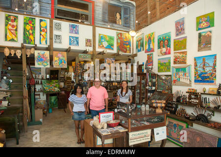 Dominikanische Republik, Halbinsel Samana, Las Terrenas, Galerie d'art haïtien Banque D'Images