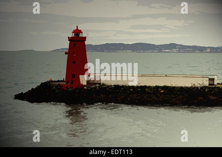 Prises à partir de l'Holyhead à Dublin Ferry., Artiste : Francis Philips Banque D'Images