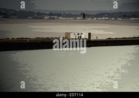 Prises à partir de l'Holyhead à Dublin Ferry., Artiste : Francis Philips Banque D'Images