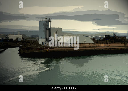 Prises à partir de l'Holyhead à Dublin Ferry., Artiste : Francis Philips Banque D'Images