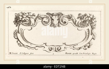 François Collignon après Stefano Della Bella (français), ch. 1609-1657), Cartouche, probablement 1646, etching Banque D'Images