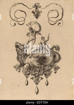 Hans Collaert (Flamand, 1566 - 1628), bijoux Design, 1582, gravure Banque D'Images