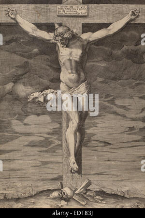 Annibale Carracci (Italien, 1560 - 1609), la Crucifixion, 1581, gravure sur bois sur papier Banque D'Images