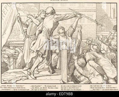 Alfred Rethel (Allemand, 1816 - 1859), auch ein Todtentanz IV, 1849, gravure sur bois Banque D'Images