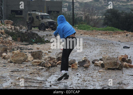 Kfar Qaddum, Cisjordanie, territoire palestinien. Jan 9, 2015. Credit : ZUMA Press, Inc./Alamy Live News Banque D'Images