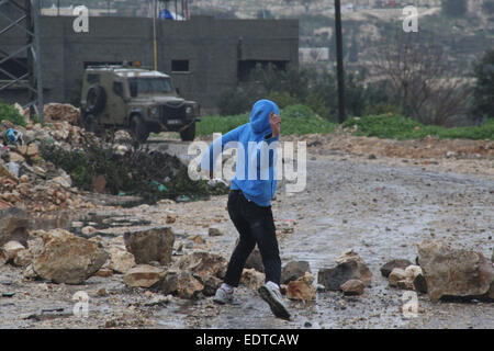 Kfar Qaddum, Cisjordanie, territoire palestinien. Jan 9, 2015. Credit : ZUMA Press, Inc./Alamy Live News Banque D'Images