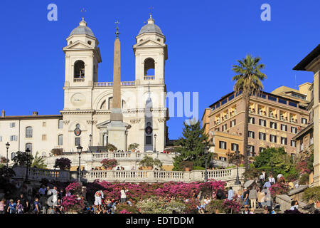 Italien, Rom, escalier de la Trinita dei Monti die Spanische Treppe am Piazza di Spagna, Rome, Italie,escalier de la Trinita de Banque D'Images