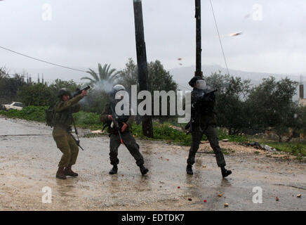 Kfar Qaddum, Cisjordanie, territoire palestinien. Jan 9, 2015. Credit : ZUMA Press, Inc./Alamy Live News Banque D'Images