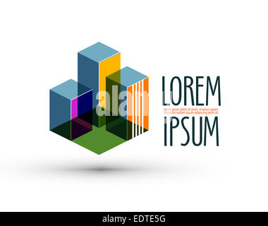 Bâtiment. logo, icône, signer, emblème, Gabarit Banque D'Images