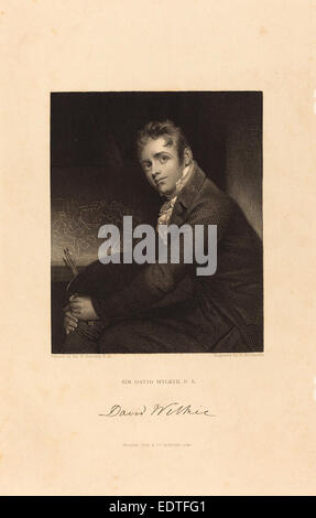 John Henry Robinson d'après sir William Beechey (britannique, 1796 - 1871), Sir David Wilkie, R.A., publié 1846, etching Banque D'Images