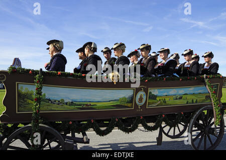 Dans Leonhardifahrt Benediktbeuren, Oberbayern, Deutschland, Leonhard traditionnel défilé, Leonhardifahrt dans les Benediktbeuern, Upper B Banque D'Images