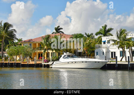 Cher location et maisons en bord de mer à Fort Lauderdale, Floride Banque D'Images