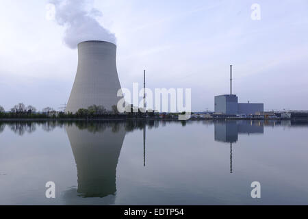Ohu Atomkraftwerk in Landshut, Bayern, Deutschland,nuclear power plant Ohu près de Landshut, Bavière, Allemagne,puissance nucléaire, Plan, Banque D'Images