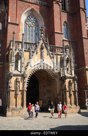 Entrée de la cathédrale Saint-Jean, l'île de la Cathédrale, Wroclaw, la Basse Silésie, Pologne, Europe Banque D'Images