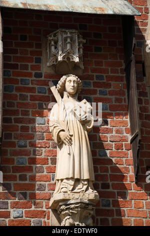 Statue à la Cathédrale Saint-Jean, l'île de la Cathédrale, Wroclaw, la Basse Silésie, Pologne, Europe Banque D'Images