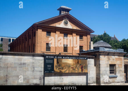 Hyde Park Barracks condamner architecture australienne au début de l'époque construit 1817 Nouvelle Galles du Sud Sydney NSW Australie signe sur mur outsid Banque D'Images