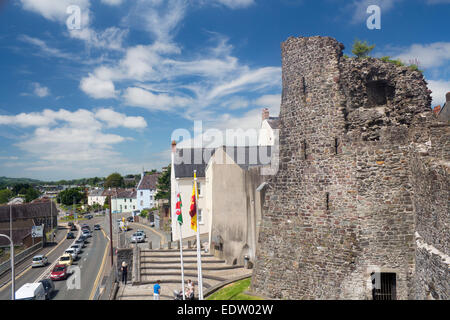 Château de Carmarthen Caerfyrddin Carmarthenshire South Wales UK Banque D'Images