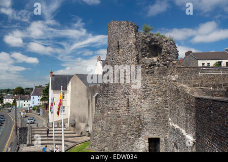 Château de Carmarthen Caerfyrddin Carmarthenshire South Wales UK Banque D'Images