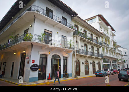 Rénovation de bâtiments en zone Casco Viejo, Panama City Banque D'Images