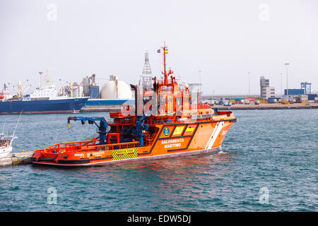 Salvamento Maritimo, recherche et sauvetage Navire amarré jusqu'à Las Palmas, Gran Canaria. Banque D'Images