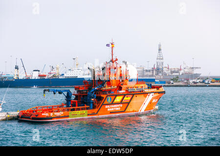 Salvamento Maritimo, recherche et sauvetage Navire amarré jusqu'à Las Palmas, Gran Canaria. Banque D'Images