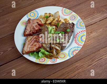 Foie de veau et bacon - plat à base de foie de veau grillé et du bacon.nourriture favorite United States Banque D'Images