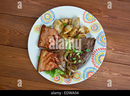 Foie de veau et bacon - plat à base de foie de veau grillé et du bacon.nourriture favorite United States Banque D'Images