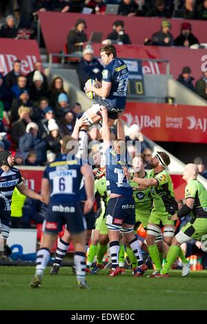 Vente, UK. 10 janvier, 2015. Aviva Premiership. Sale Sharks par rapport à Northamton Saints. Credit : Action Plus Sport/Alamy Live News Banque D'Images