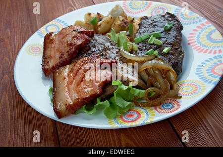 Foie de veau et bacon - plat à base de foie de veau grillé et du bacon.nourriture favorite United States Banque D'Images