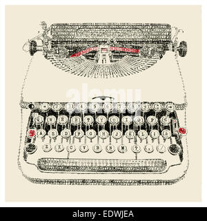 En machine à écrire typewriter art illustration Banque D'Images