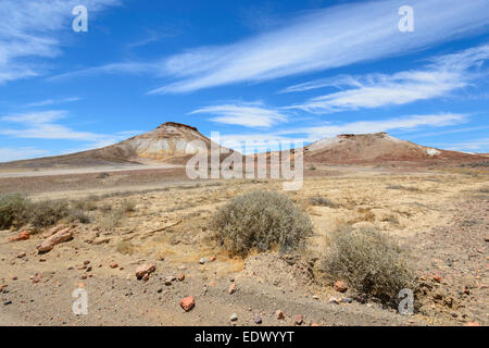 Les échappées sont un désert semi-aride faite de mesas et collines érodées, près de Coober Pedy, Australie du Sud, SA, Australie Banque D'Images