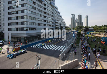 Buenos Aires, Argentine. 10 janvier, 2015. Au cours de la concurrence pilotes Formule E Grand Prix sur le circuit de la rue dans la ville de Buenos Aires, Argentine, le 10 janvier, 2015. © Martin Zabala/Xinhua/Alamy Live News Banque D'Images