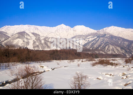 Hakuba village en hiver, Nagano, Japon Banque D'Images