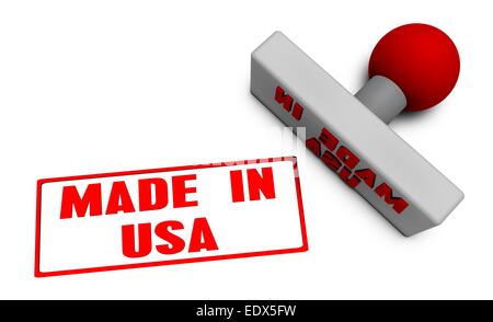Made in USA Stamp ou hacher sur papier en 3d Concept Banque D'Images