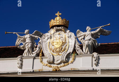 Autriche, Vienne, Hofburg, Palais impérial, armoiries Banque D'Images