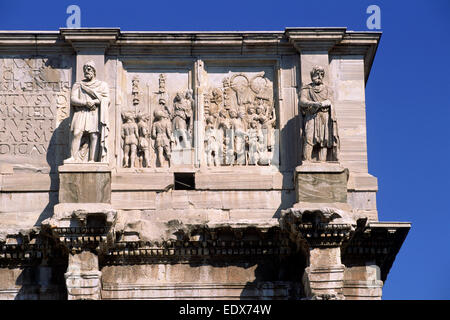 Italie, Rome, arche de Constantin, bas relief détail Banque D'Images