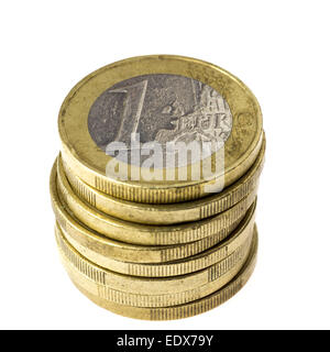 Un tas de pièces en euro Banque D'Images