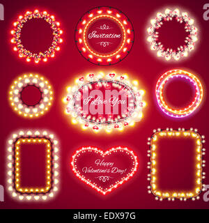 Feux de la St Valentin avec une trame de copie Espace Set1 Banque D'Images