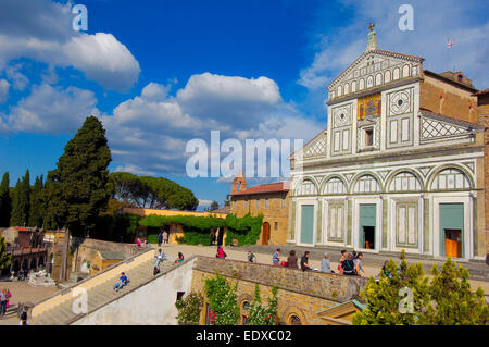 San Miniato al Monte, Florence, église San Miniato al Monte, Toscane, Italie Banque D'Images