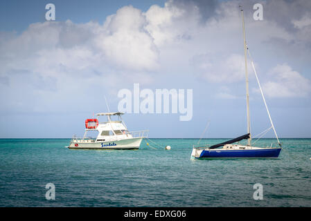 Sandals Grande Antigua Resort Bateau de plongée, Dickenson Bay, Saint John's, Antigua Banque D'Images