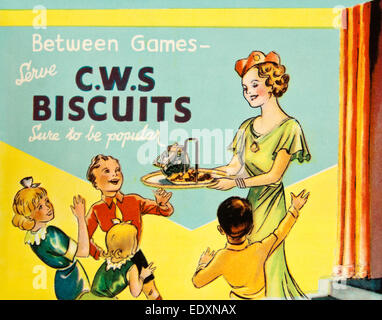 Vintage années 30 publicité pour des biscuits du SCF (Co-operative Wholesale Society) Banque D'Images