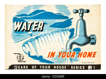 1955 feuillet promotionnel de "l'eau dans votre maison" par la British Waterworks Association Banque D'Images