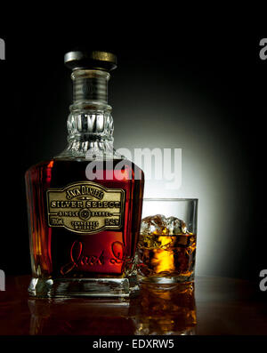 Jack Daniels Whiskey bourbon sélectionnez argent. Credit : lee ramsden / alamy Banque D'Images