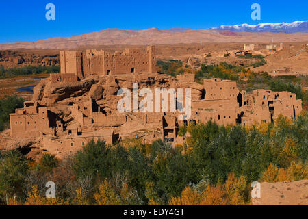 Vieille Kasbah Itran,, El Kelaa M'Gouna, la vallée des Roses, Rose Valley, Sous-Massa-Draa, Haut Atlas, Maroc, Afrique du Nord Banque D'Images