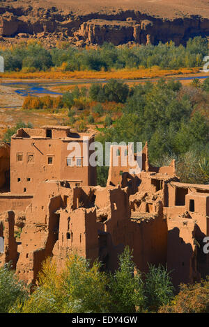 Vieille Kasbah Itran,, El Kelaa M'Gouna, la vallée des Roses, Rose Valley, Sous-Massa-Draa, Haut Atlas, Maroc, Afrique du Nord Banque D'Images