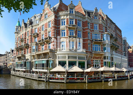 Hotel De L'Europe, l'Amstel, Amsterdam, Hollande du Nord, Pays-Bas, Europe Banque D'Images