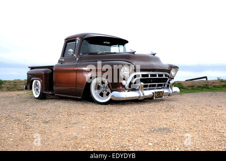 Modification 1957 Chevy 3100 camionnette côté-étape Banque D'Images